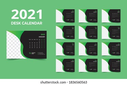 Desk calendar design 2021 template
