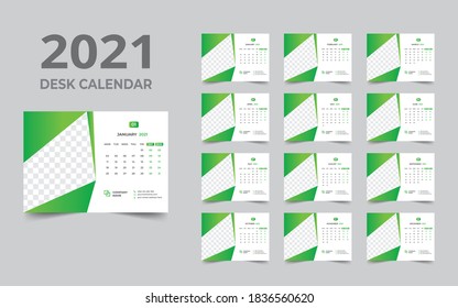 Desk calendar design 2021 template