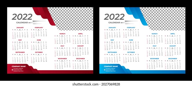 Desk Calendar Design 2022 Template Wall Calendar 2022 Vector 