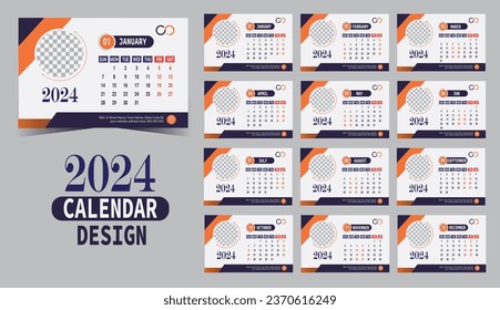 Desk Calendar design 2024 full Editeabel file