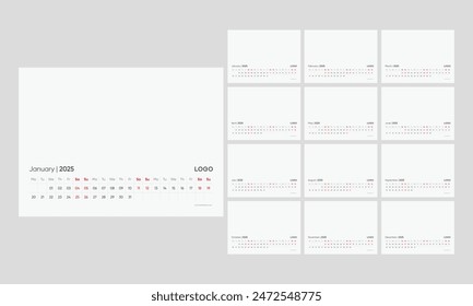 desk calendar design 2025. 2025 calendar. calendar 2025 template