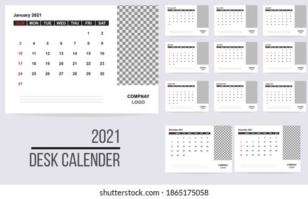Desk Calendar Design Template 2021