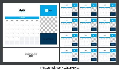 desk calendar design template 2023