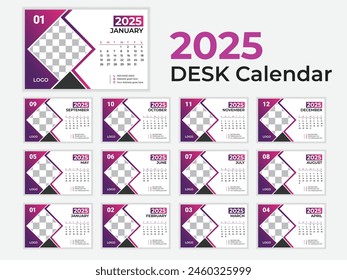 desk calendar design template 2025