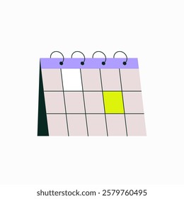 Desk Calendar In Flat Vector Illustration Symbolizing Schedule Planning, Event Organization, And Time Management, Isolated On White Background