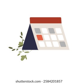 Desk Calendar In Flat Vector Illustration Symbolizing Scheduling, Appointments, Planning, And Time Management, Isolated On White Background