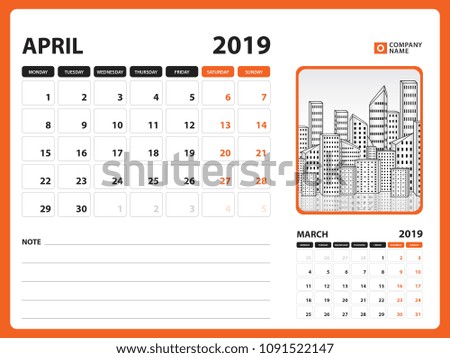 desk calendar for april