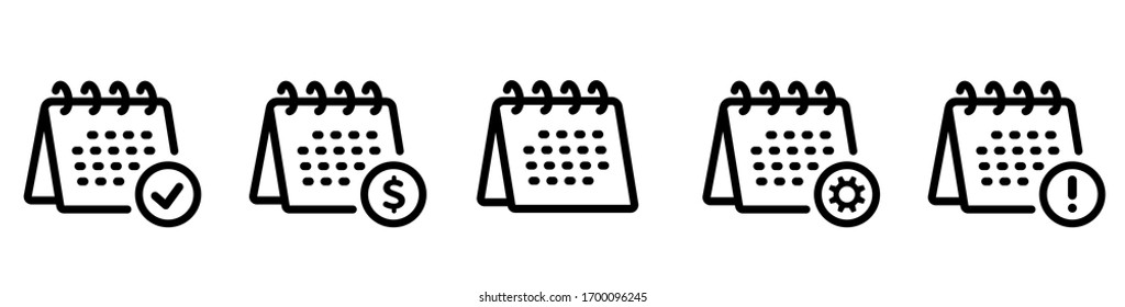 Desk calendar icon. Line style - stock vector.