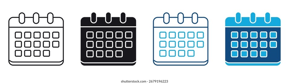 Desk calendar icon set , vector illustration .