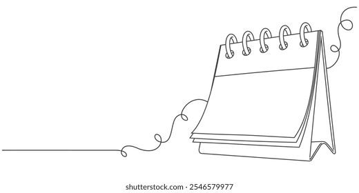 Desk calendar line art vector illustration. Calendarr Doodle contour vector illustration