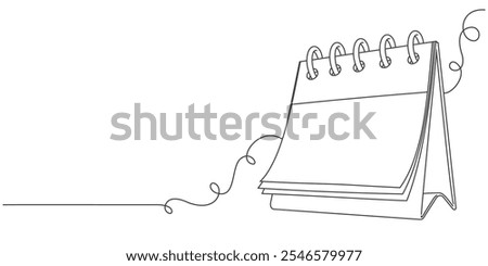 Desk calendar line art vector illustration. Calendarr Doodle contour vector illustration