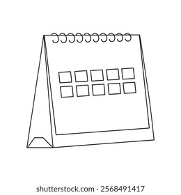 Desk Calendar Line Drawing. line art calendar