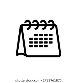 Desk calendar line icon vector.