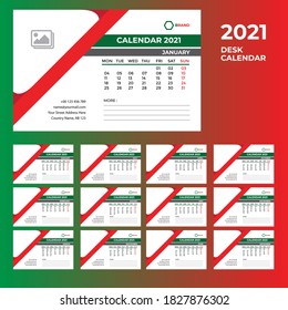 desk calendar print ready template Premium