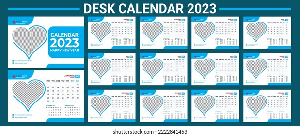 Schreibtisch-Kalendervorlage Design 2023