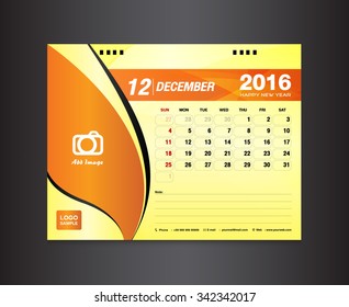 Desk Calendar template. Vector Design Template. January Month. calendar design, calendar template, vector illustration,printing design,calendar 2016