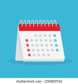 Desk calendar US version. Flat style - stock vector.