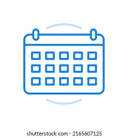 
Desk Calendar Vector Line Icon. Convenient Schedule Organizer With Information Design. Days And Months With Notes Implementation Of Set Work Plan. Time Calculation For Long Awaited Vacation.