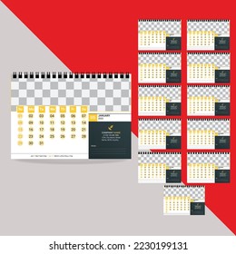 desk calendar, Desk calendar vector, modern calendar design, Calendar Page