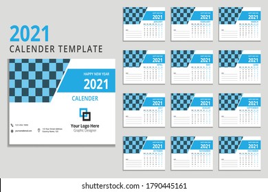 Desk Calender 2021 Template Design