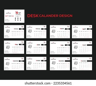 Desk Calender  Design 2023 Template calender design template 