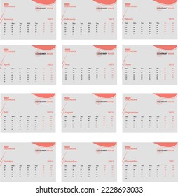 Desk Calender Design Template 2023