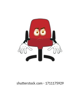 desk chair cartoon character design with expression . mascot character design