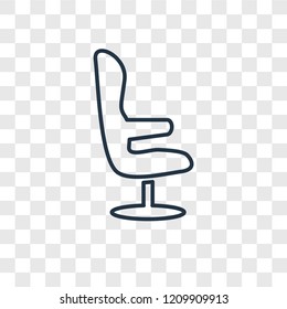 Desk chair concept vector linear icon isolated on transparent background, Desk chair concept transparency concept in outline style