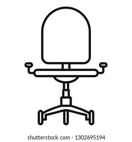 Desk chair icon. Outline desk chair vector icon for web design isolated on white background