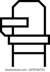desk chair icon. Thin linear style design isolated on white background