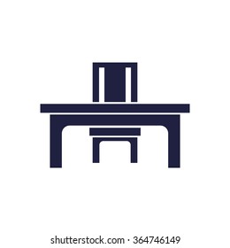 desk and chair Icon Vector