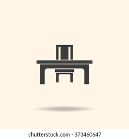 desk and chair Icon Vector