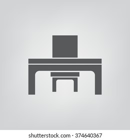 desk and chair Icon Vector