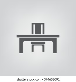 desk and chair Icon Vector