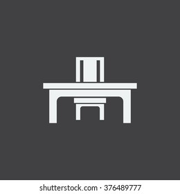 desk and chair Icon Vector