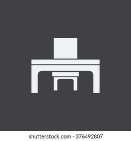 desk and chair Icon Vector