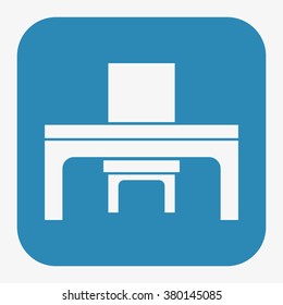 desk and chair Icon Vector