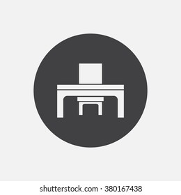 desk and chair Icon Vector