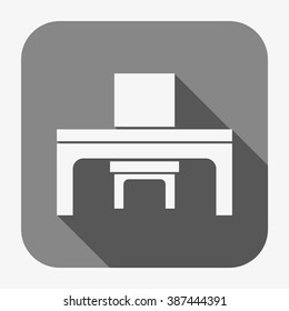 desk and chair Icon Vector