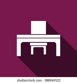 desk and chair Icon Vector
