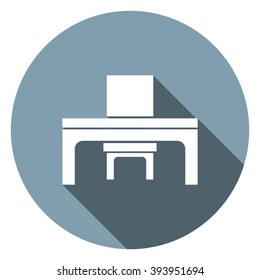 desk and chair Icon Vector