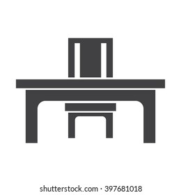 desk and chair Icon Vector