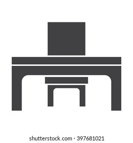 desk and chair Icon Vector