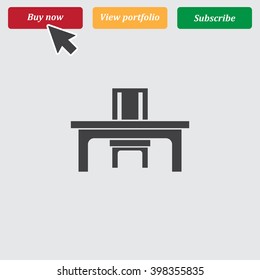 desk and chair Icon Vector