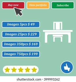 desk and chair Icon Vector