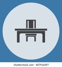 desk and chair Icon Vector