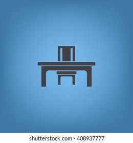 desk and chair Icon Vector