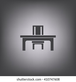 desk and chair Icon Vector
