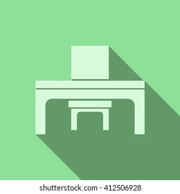 desk and chair Icon Vector
