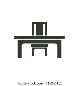 desk and chair Icon Vector